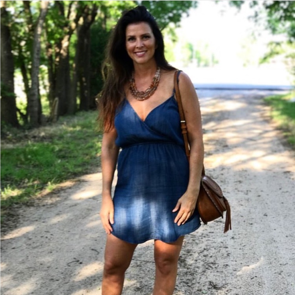 Rd style reversible denim dress